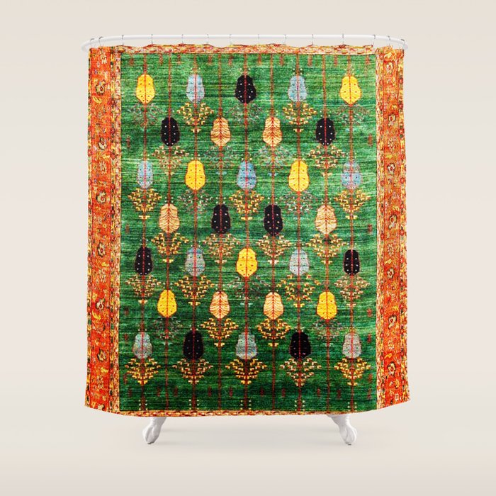 Q'ashqai Tribal Persian Rug Print Shower Curtain Gallery Image 1