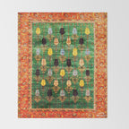 Q'ashqai Tribal Persian Rug Print Throw Blanket Gallery Image 2