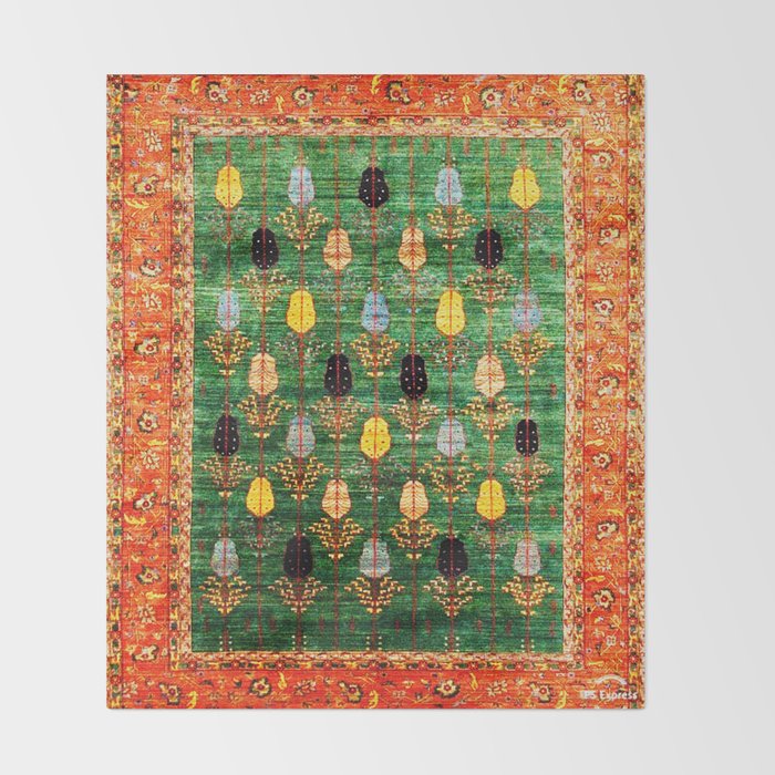 Q'ashqai Tribal Persian Rug Print Throw Blanket Gallery Image 2