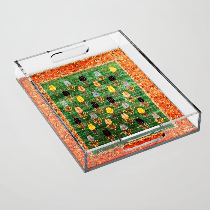Q'ashqai Tribal Persian Rug Print Acrylic Tray Gallery Image 1