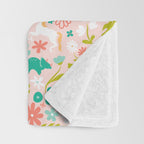 Dinosaurs + Unicorns in Pink + Teal Throw Blanket Gallery Image 3