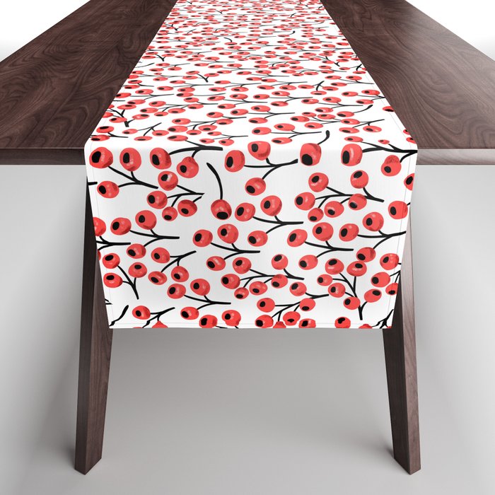 Christmas red fruit - pattern no 4 Table Runner Gallery Image 1