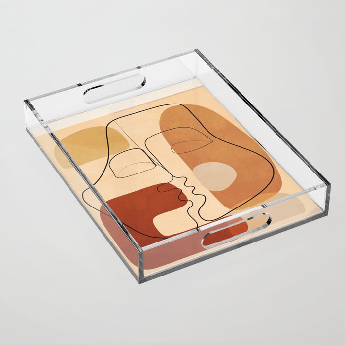 Abstract Line Kiss 2 Acrylic Tray Gallery Image 1