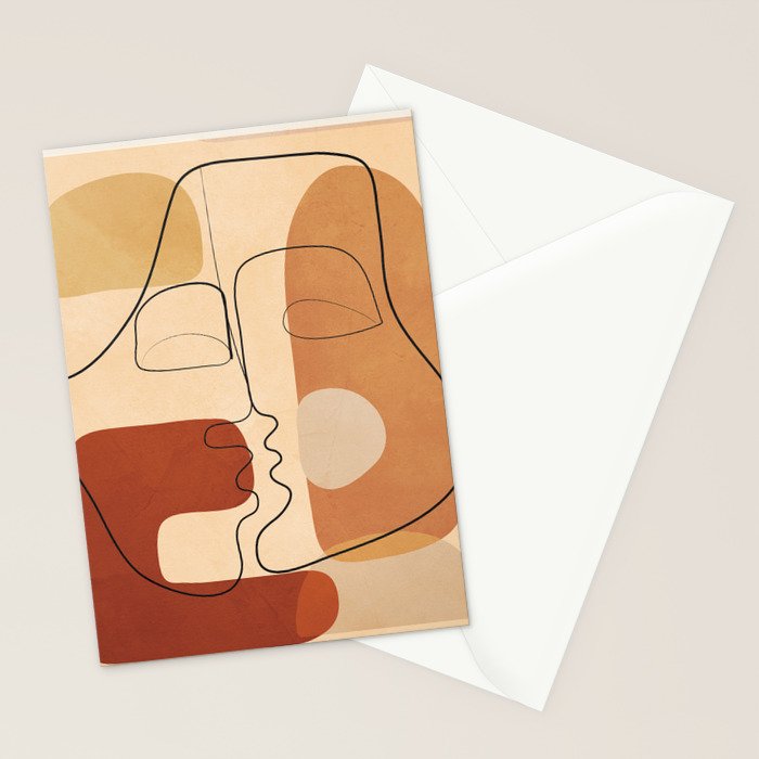 Abstract Line Kiss 2 Stationery Card Gallery Image 2
