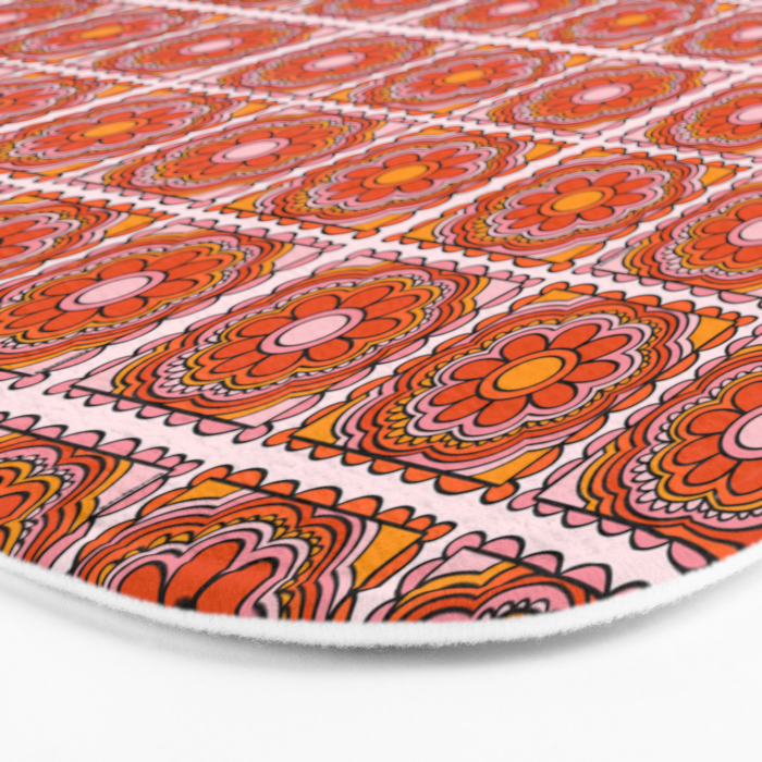 Flower Granny Square Print Bath Mat Gallery Image 3