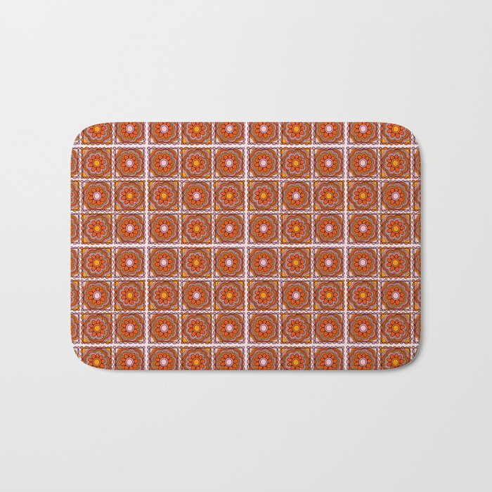 Flower Granny Square Print Bath Mat Gallery Image 1