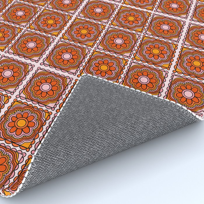 Flower Granny Square Print Rug Gallery Image 4