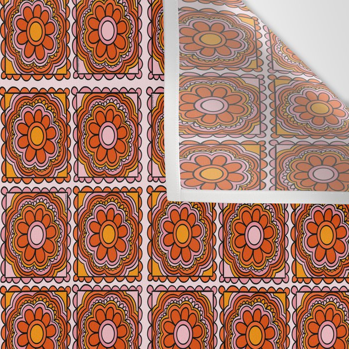 Flower Granny Square Print Wall Tapestry Gallery Image 3