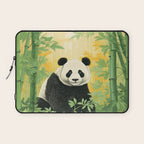 Smiling Panda Among Bamboo Laptop Sleeve Gallery Image 1