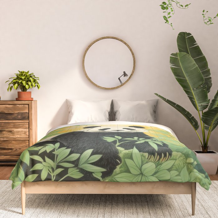 Smiling Panda Among Bamboo Comforter Gallery Image 3