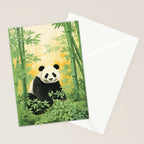 Smiling Panda Among Bamboo Stationery Card Gallery Image 2