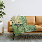 Smiling Panda Among Bamboo Throw Blanket Gallery Image 1