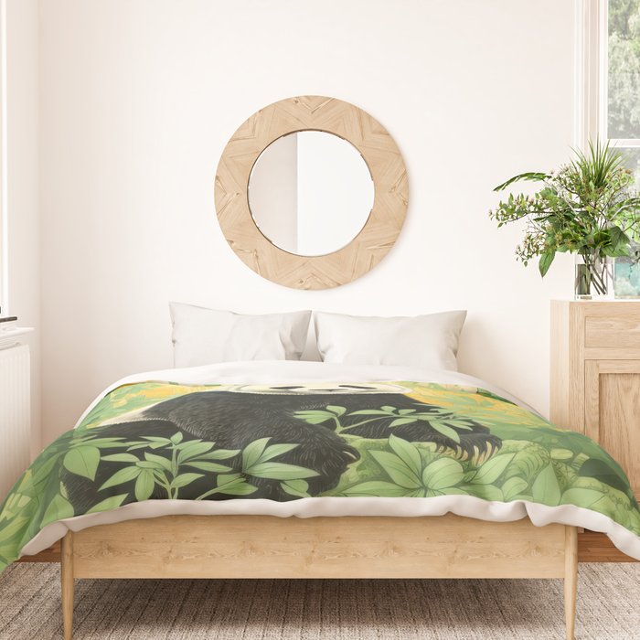Smiling Panda Among Bamboo Duvet Cover Gallery Image 3