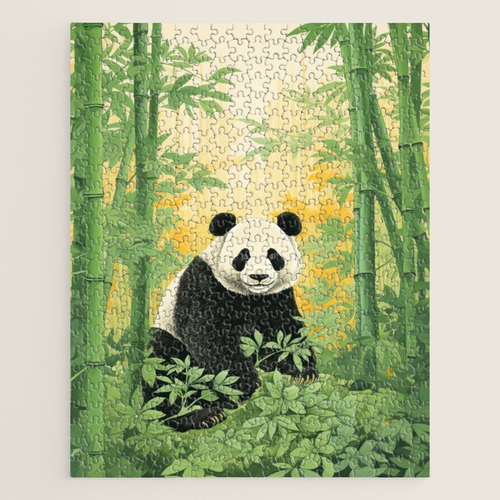 Smiling Panda Among Bamboo Jigsaw Puzzle Gallery Image 1