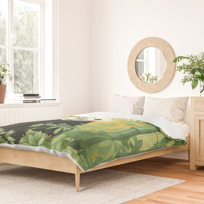 Smiling Panda Among Bamboo Duvet Cover Gallery Image 2