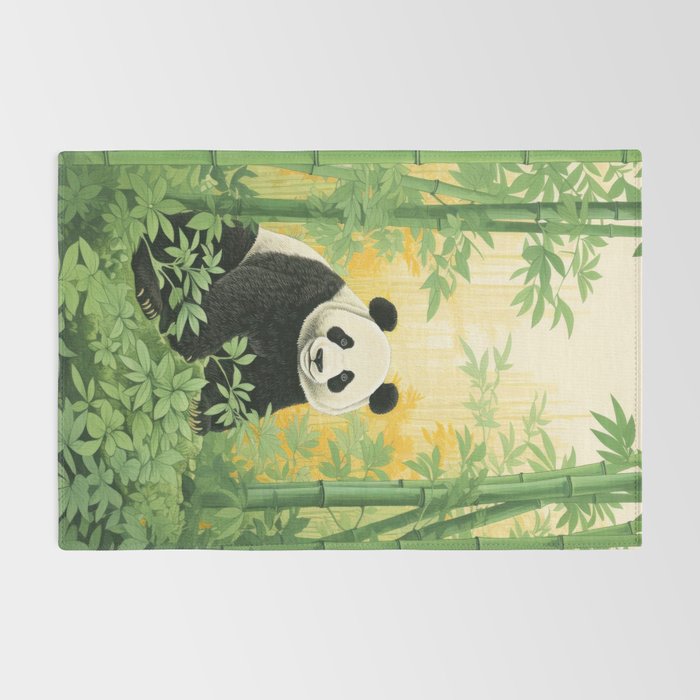 Smiling Panda Among Bamboo Rug Gallery Image 2