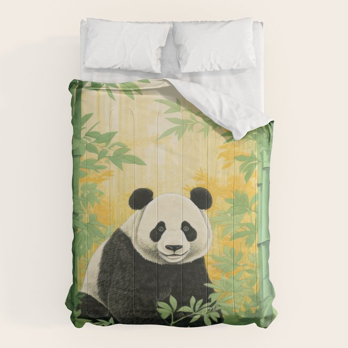 Smiling Panda Among Bamboo Comforter Gallery Image 6