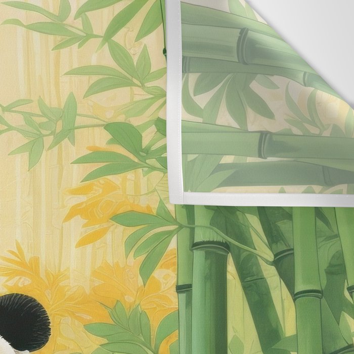 Smiling Panda Among Bamboo Wall Tapestry Gallery Image 3
