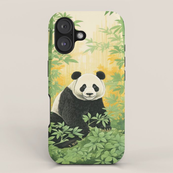 Smiling Panda Among Bamboo iPhone Case Gallery Image 1