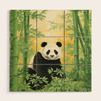 Smiling Panda Among Bamboo Wood Wall Art Gallery Image 1