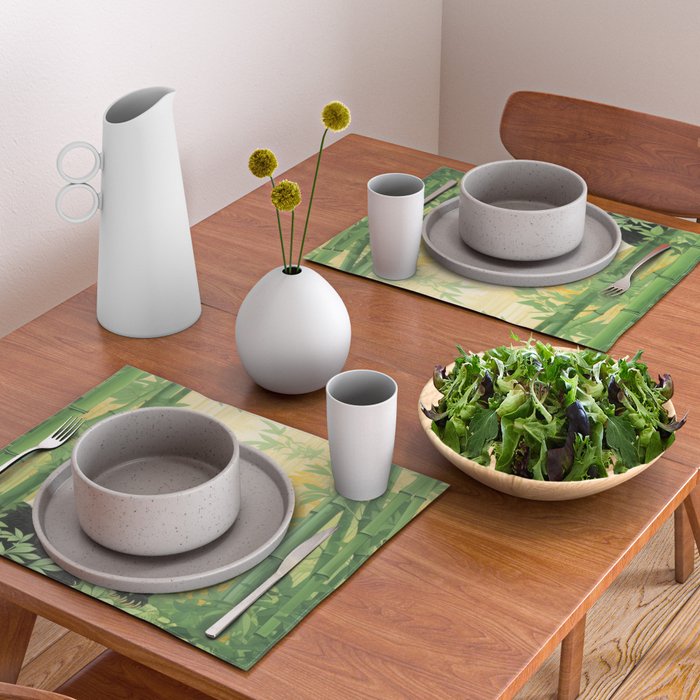 Smiling Panda Among Bamboo Placemat Gallery Image 2