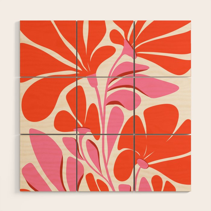 Love Is In The Air - Floral Illustration  Wood Wall Art Gallery Image 1