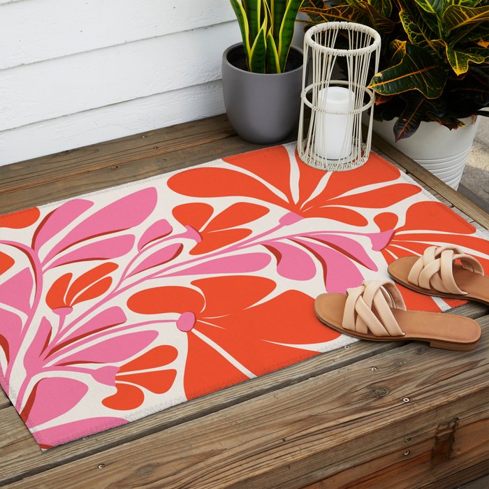 Love Is In The Air - Floral Illustration  Outdoor Rug Gallery Image 2