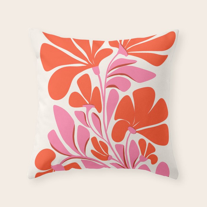 Love Is In The Air - Floral Illustration  Throw Pillow Gallery Image 6