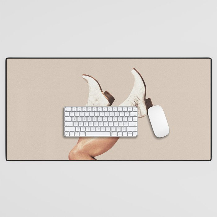 These Boots - Neutral II / Beige Desk Mat Gallery Image 1