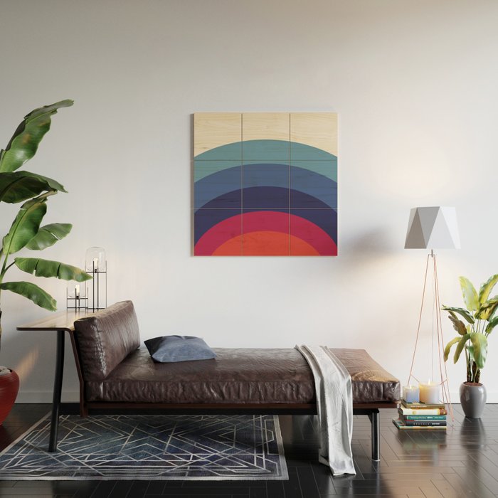 Retro Sunset Wave Vibes Wood Wall Art Gallery Image 2