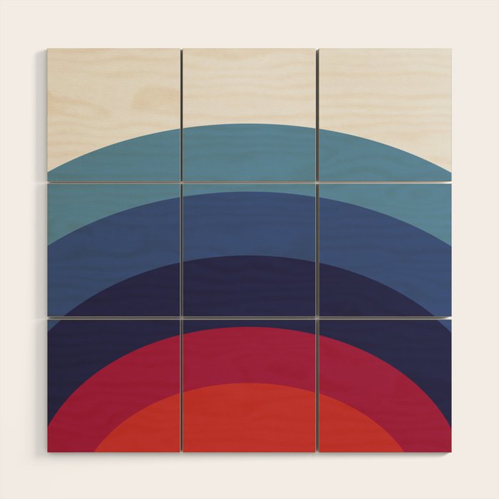 Retro Sunset Wave Vibes Wood Wall Art Gallery Image 1