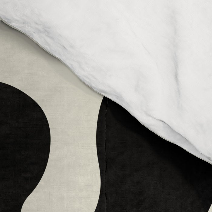 Mid Century Modern Organic Abstraction 235 Black and Ivory White Comforter Gallery Image 4