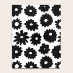 Black and white retro flower art pattern Notebook Gallery Image 4