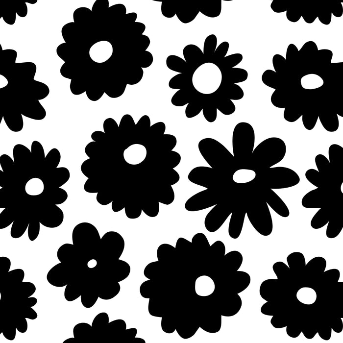 Black and white retro flower art pattern Coffee Mug Gallery Image 2
