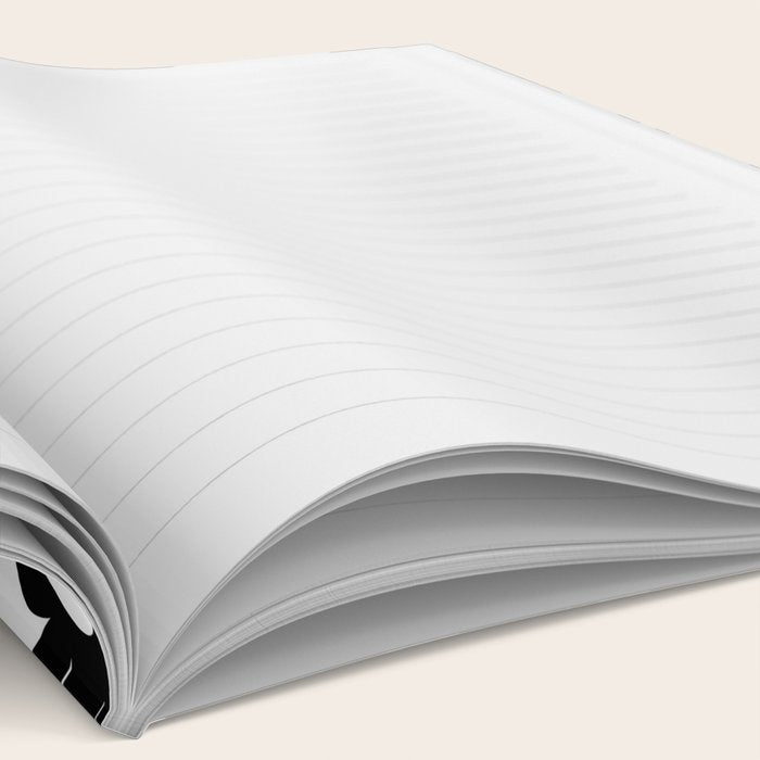 Black and white retro flower art pattern Notebook Gallery Image 2