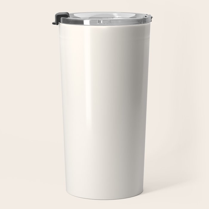 Pale Cream  Nearly White Plain Vanilla Solid  Travel Mug Gallery Image 3