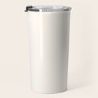 Pale Cream  Nearly White Plain Vanilla Solid  Travel Mug Gallery Image 3