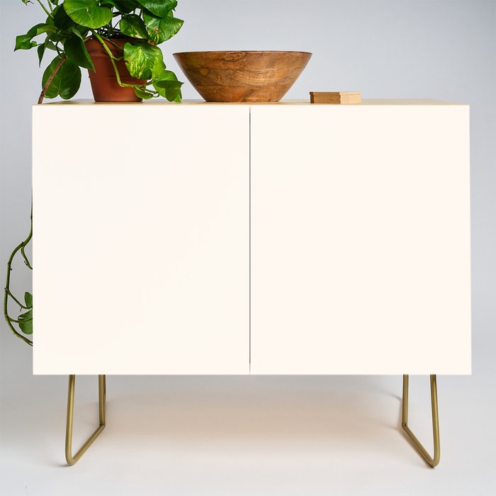Pale Cream  Nearly White Plain Vanilla Solid  Credenza Gallery Image 1