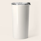 Pale Cream  Nearly White Plain Vanilla Solid  Travel Mug Gallery Image 2