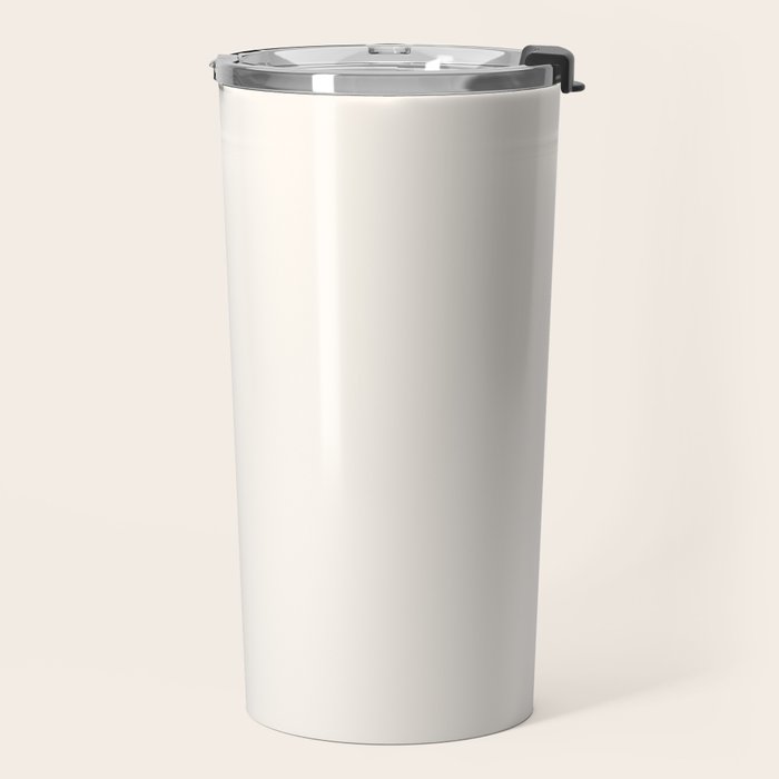 Pale Cream  Nearly White Plain Vanilla Solid  Travel Mug Gallery Image 2