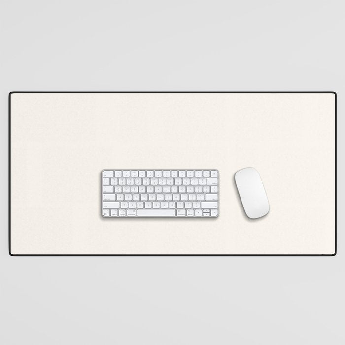 Pale Cream  Nearly White Plain Vanilla Solid  Desk Mat Gallery Image 1