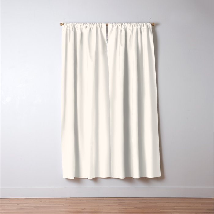 Pale Cream  Nearly White Plain Vanilla Solid  Window Curtain Gallery Image 3