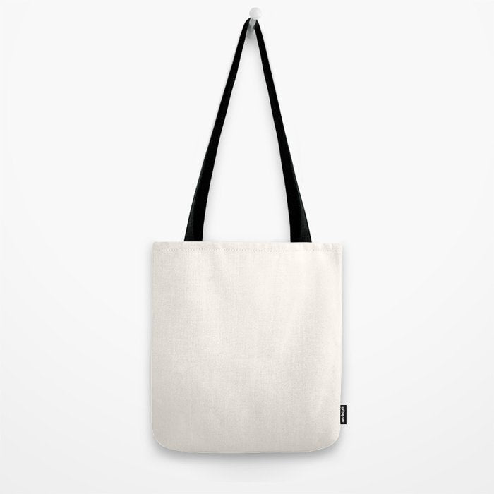 Pale Cream  Nearly White Plain Vanilla Solid  Tote Bag Gallery Image 2
