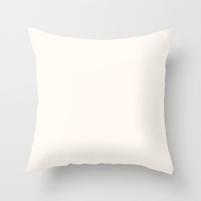 Pale Cream  Nearly White Plain Vanilla Solid  Throw Pillow Gallery Image 6