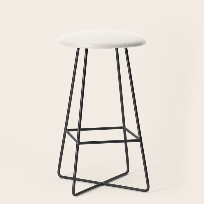 Pale Cream  Nearly White Plain Vanilla Solid  Stool Gallery Image 1