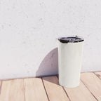 Pale Cream  Nearly White Plain Vanilla Solid  Travel Mug Gallery Image 4
