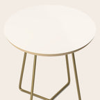 Pale Cream  Nearly White Plain Vanilla Solid  Side Table Gallery Image 2