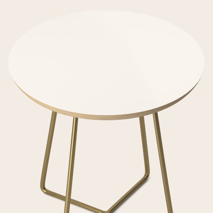 Pale Cream  Nearly White Plain Vanilla Solid  Side Table Gallery Image 2