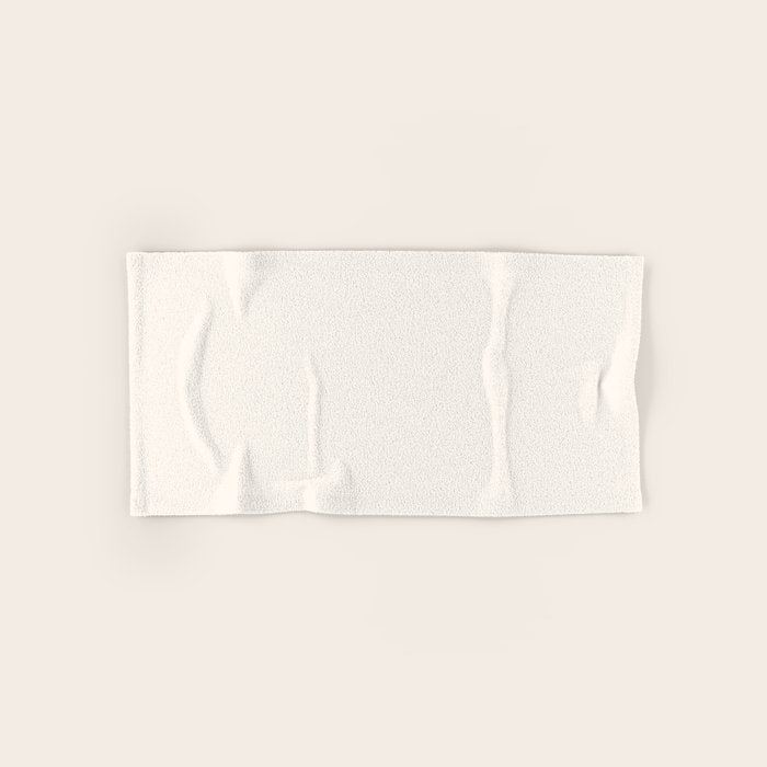 Pale Cream  Nearly White Plain Vanilla Solid  Bath Towel Gallery Image 1