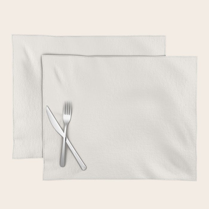 Pale Cream  Nearly White Plain Vanilla Solid  Placemat Gallery Image 1